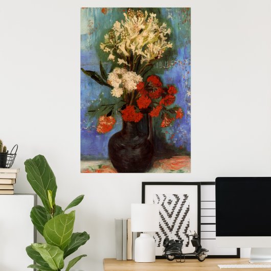 Vase met landen door Vincent van Gogh Poster (Thuiskantoor)