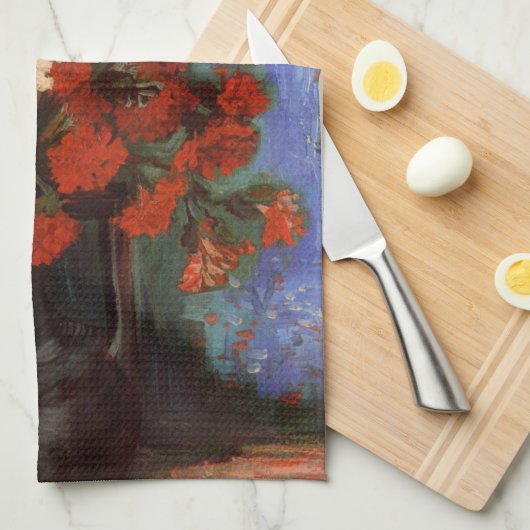 Vase met landen door Vincent van Gogh Theedoek (Quarter Fold)