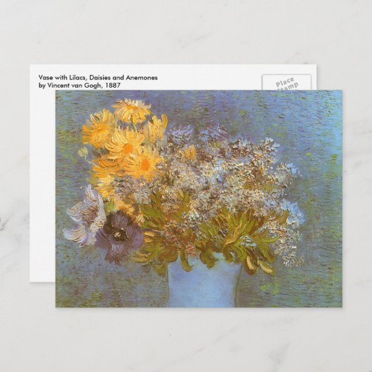 Vase met Lilacs, Daisies en Anemones door Van Gogh Briefkaart (Voorkant / Achterkant)