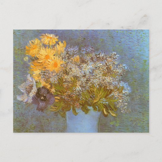Vase met Lilacs, Daisies en Anemones door Van Gogh Briefkaart (Voorkant)
