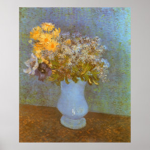 Vase met Lilacs, Daisies en Anemones door Van Gogh Poster
