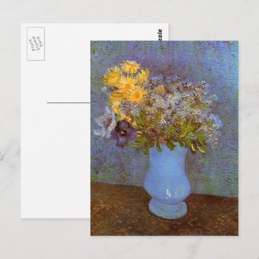 Vase met Lilacs en Daisies door Vincent van Gogh Briefkaart (Voorkant / Achterkant)