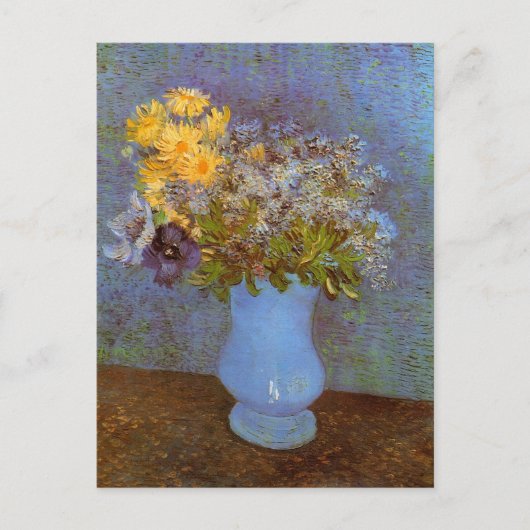 Vase met Lilacs en Daisies door Vincent van Gogh Briefkaart (Voorkant)