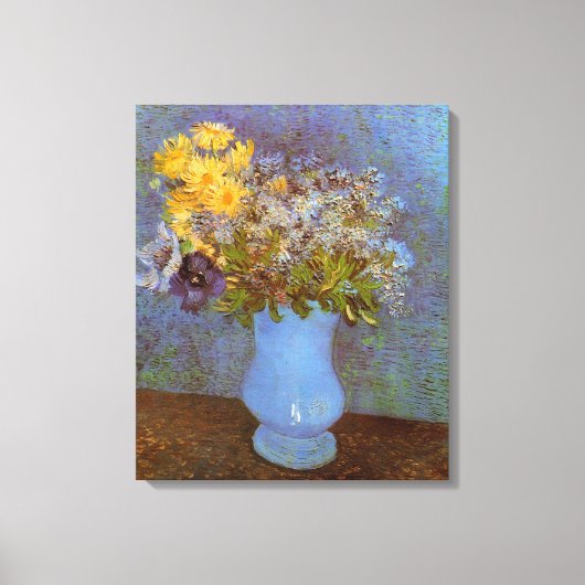 Vase met Lilacs en Daisies door Vincent van Gogh Canvas Afdruk (Voorkant)