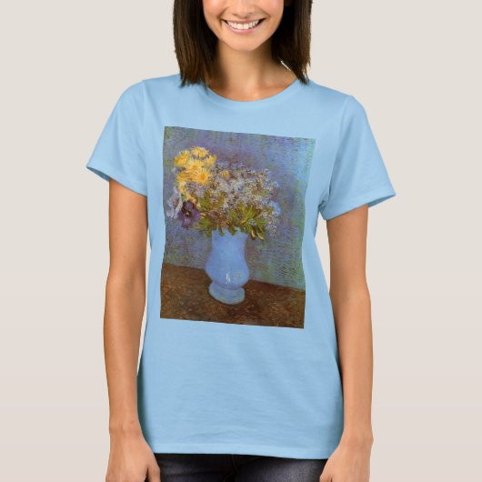 Vase met Lilacs en Daisies door Vincent van Gogh T-shirt (Voorkant)