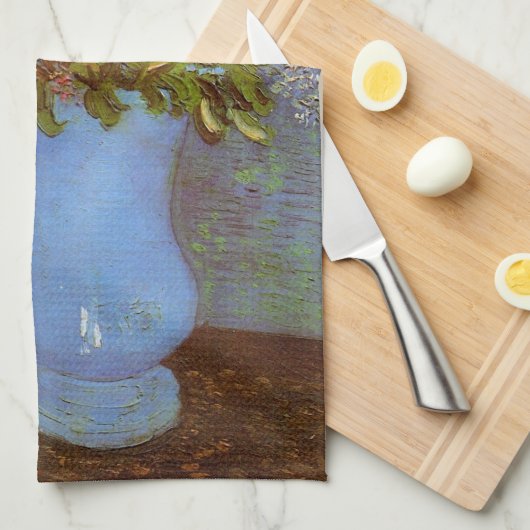 Vase met Lilacs en Daisies door Vincent van Gogh Theedoek (Quarter Fold)