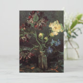 Vase met Myosotis en Peonies door Vincent van Gogh (Staand voorkant)