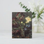 Vase met Myosotis en Peonies door Vincent van Gogh Briefkaart (Staand voorkant)