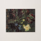 Vase met Myosotis en Peonies door Vincent van Gogh Legpuzzel (Horizontaal)