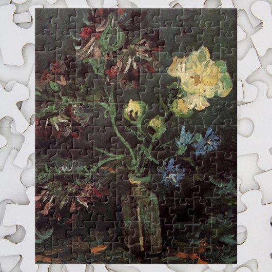 Vase met Myosotis en Peonies door Vincent van Gogh Legpuzzel