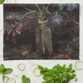 Vase met Myosotis en Peonies door Vincent van Gogh Theedoek (Gevouwen)