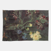 Vase met Myosotis en Peonies door Vincent van Gogh Theedoek (Horizontaal)