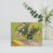 Vase met Oleanders & Boeken, Van Gogh Fine Art Briefkaart (Staand voorkant)