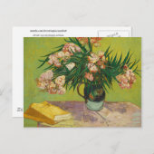 Vase met Oleanders & Boeken, Van Gogh Fine Art Briefkaart (Voorkant / Achterkant)