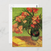 Vase met Oleanders en Boeken door Vincent van Gogh Briefkaart (Voorkant / Achterkant)