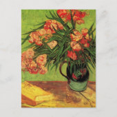 Vase met Oleanders en Boeken door Vincent van Gogh Briefkaart (Voorkant)