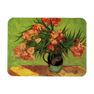Vase met Oleanders en Boeken door Vincent van Gogh Magneet