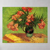Vase met Oleanders en Boeken door Vincent van Gogh Poster (Voorkant)