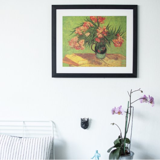 Vase met Oleanders en Boeken door Vincent van Gogh Poster