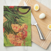 Vase met Oleanders en Boeken door Vincent van Gogh Theedoek (Quarter Fold)