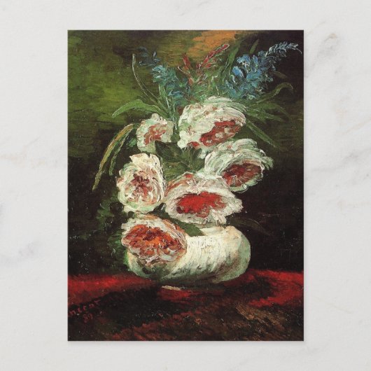 Vase met Peonies Van Gogh Fine Art Briefkaart (Voorkant)