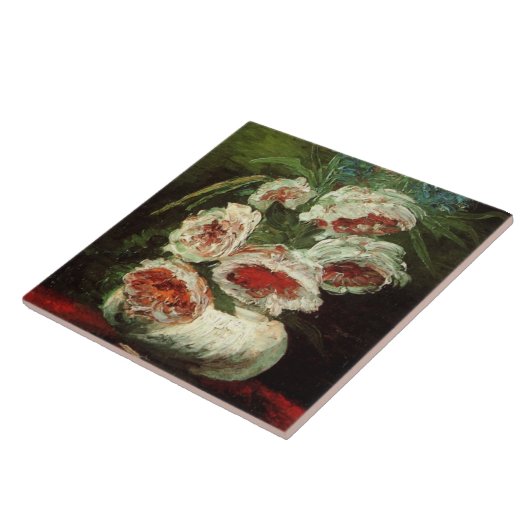 Vase met Peonies Van Gogh Fine Art Tegeltje (Zijkant)