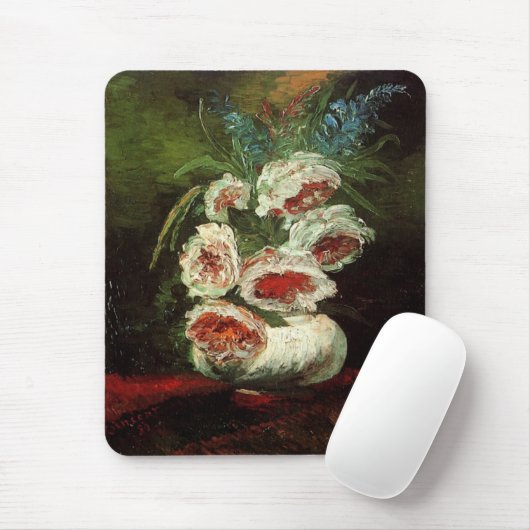 Vase met pony's, Vincent van Gogh. Muismat (Met muis)