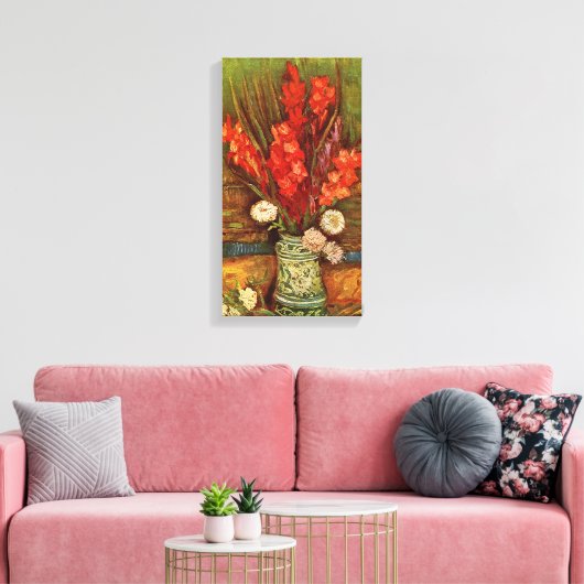 Vase met Red Gladioli door Vincent van Gogh Canvas Afdruk (Insitu (Woonkamer))