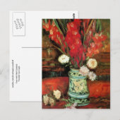 Vase met Red Gladioli, Van Gogh Fine Art Briefkaart (Voorkant / Achterkant)