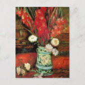 Vase met Red Gladioli, Van Gogh Fine Art Briefkaart (Voorkant)