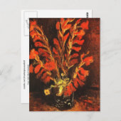 Vase met Red Gladioli Van Gogh FIne Art Briefkaart (Voorkant / Achterkant)