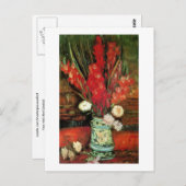 Vase met Red Gladioli, Van Gogh Fine Art Briefkaart (Voorkant / Achterkant)