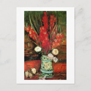 Vase met Red Gladioli, Van Gogh Fine Art Briefkaart