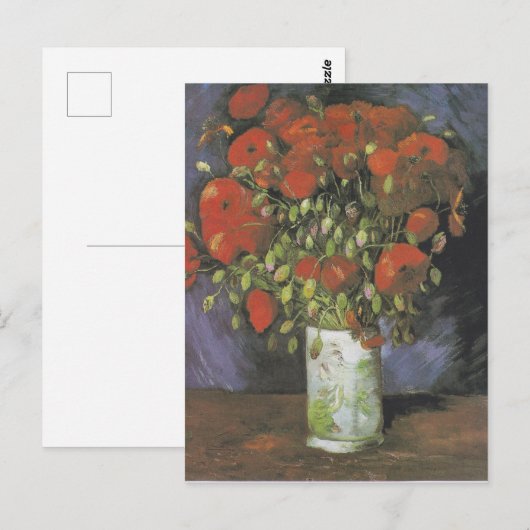 Vase met Red Poppies door Vincent van Gogh Briefkaart (Voorkant / Achterkant)