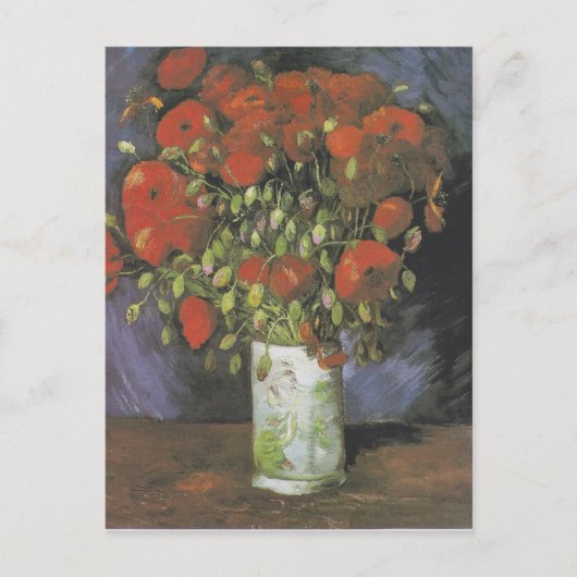 Vase met Red Poppies door Vincent van Gogh Briefkaart (Voorkant)