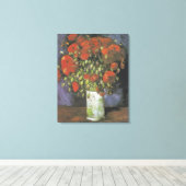 Vase met Red Poppies door Vincent van Gogh Canvas Afdruk (Insitu (Houten vloer))