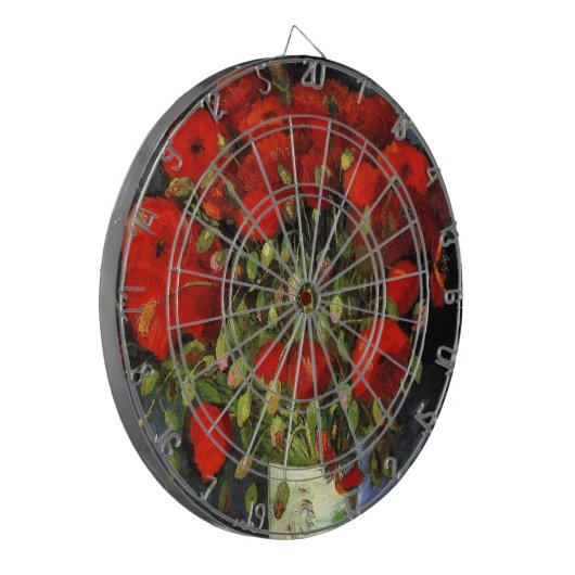 Vase met Red Poppies door Vincent van Gogh Dartbord (Voorkant Links)