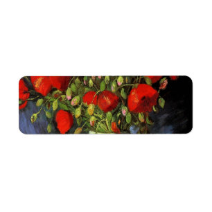 Vase met Red Poppies door Vincent van Gogh Etiket