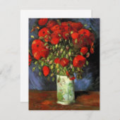 Vase met Red Poppies door Vincent van Gogh Invite (Voorkant / Achterkant)