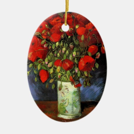 Vase met Red Poppies door Vincent van Gogh Keramisch Ornament (Voorkant)