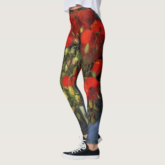 Vase met Red Poppies door Vincent van Gogh Leggings (Links)