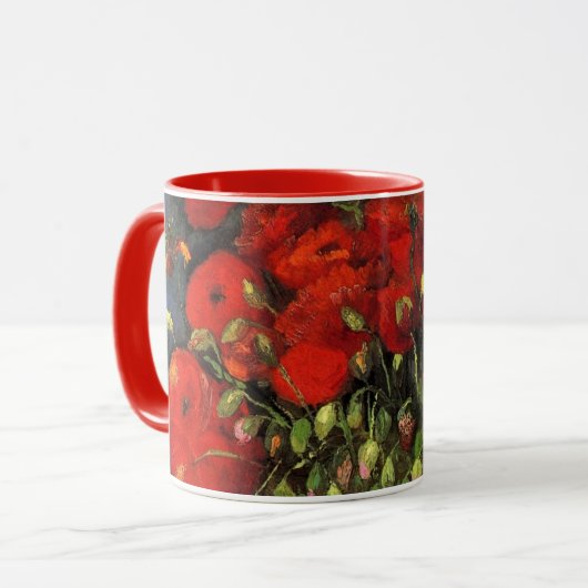 Vase met Red Poppies door Vincent van Gogh Mok (Voorkant links)