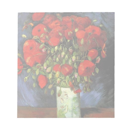 Vase met Red Poppies door Vincent van Gogh Notitieblok (Voorkant)