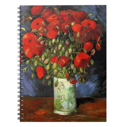 Vase met Red Poppies door Vincent van Gogh Notitieboek (Voorkant)