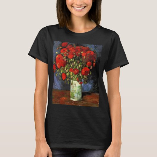 Vase met Red Poppies door Vincent van Gogh T-shirt (Voorkant)