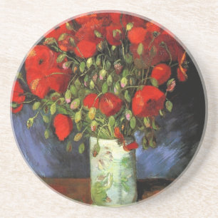 Vase met Red Poppies door Vincent van Gogh Zandsteen Onderzetter