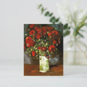Vase met Red Poppies Van Gogh Fine Art Briefkaart (Staand voorkant)