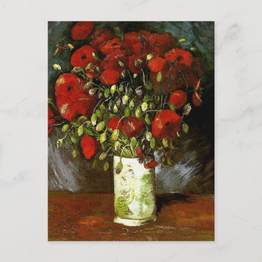 Vase met Red Poppies Van Gogh Fine Art Briefkaart (Voorkant)