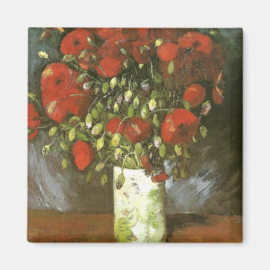 Vase met Red Poppies Van Gogh Fine Art Magneet (Voorkant)