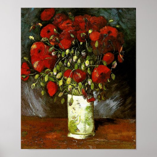 Vase met Red Poppies Van Gogh Fine Art Poster (Voorkant)